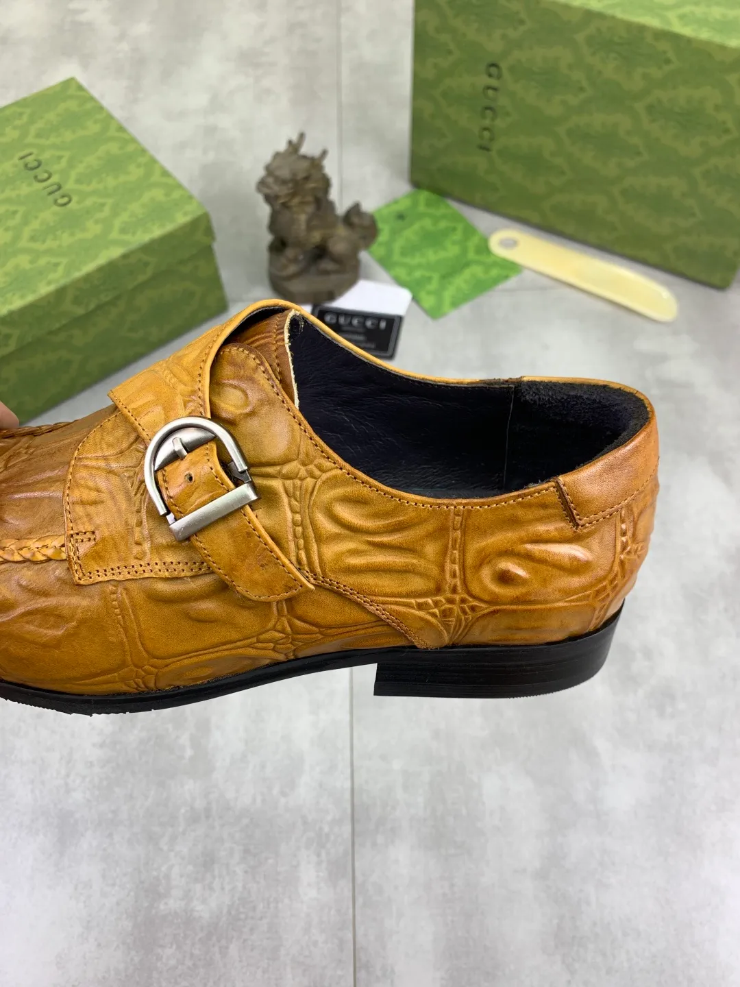 Men's Men's Shoes 💰P500 [New Style] 💰💎💎💎 [Gucci] GUCCI high-end men's formal business leather shoes, original order 1:1! Original imported high-end calfskin, original metal buckle, imported first-layer pigskin lining for feet, original high-end outsole, men's shoe size: 38-44